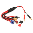 Universal 8 in 1 Charger Adaptor Wire 4.0mm Banana Connector to Futaba XT60 EC3 JST TRX Plug