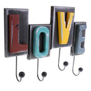 Creative LOVE Wall Mounted Wooden Key Hook Clothes Holder Hanger Decor Gifts