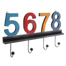 Creative Number Wall Mounted Wooden Key Hook Clothes Holder Hanger Decor Gifts