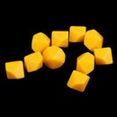Yellow 10 Pieces Resin Multi-Sided Blank Dice Die DIY for Party Bar Casino Supplies Table Game Props