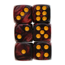 50x 12mm D6 Six Sided Acrylic Dice Die for Dungeons and Dragons RPG Black Red