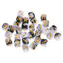 Portable 30 Pieces Acrylic Six-sided Spot Dice D6 Table Card Game Props Accessory White+Black 0.47inch