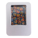 Portable 30 Pieces Acrylic Six-sided Spot Dice D6 Table Card Game Props Accessory Gold+Blue 0.47inch