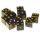 10Pcs Dice Round Corner Die 16mm Yellow Dotted for Traditional Board Games
