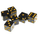 10Pcs Dice Round Corner Die 16mm Yellow Dotted for Traditional Board Games
