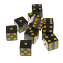 10Pcs Dice Round Corner Die 16mm Yellow Dotted for Traditional Board Games