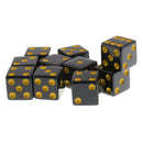 10Pcs Dice Round Corner Die 16mm Yellow Dotted for Traditional Board Games