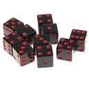 16x16mm (10 pcs/pack) Polyhedral Clear Game Dice Red Complte Set for DND RPG Card Game