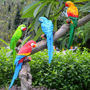 Collectible Animal Figurine Statue White Parrot for Home Garden Scenery DIY