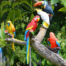 Collectible Animal Figurine Statue White Parrot for Home Garden Scenery DIY