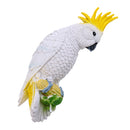 Collectible Animal Figurine Statue White Parrot for Home Garden Scenery DIY