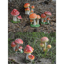 Resin Mini Mushroom Figurine Figure for Indoor Garden Grassland Decors Collectible