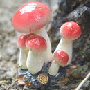Resin Mini Mushroom Figurine Figure for Indoor Garden Grassland Decors Collectible
