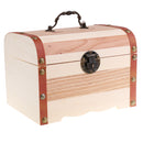 Wooden Medium Treasure Chest Piggy Bank Safe Mony Box for Children Birthday Christmas Gift