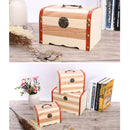 Wooden Medium Treasure Chest Piggy Bank Safe Mony Box for Children Birthday Christmas Gift