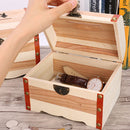 Wooden Medium Treasure Chest Piggy Bank Safe Mony Box for Children Birthday Christmas Gift