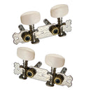 2 Pieces Silver Tuning Pegs Machine Heads with Cream Button for Ukulele 4 String Guitar