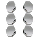 Electric/Acoustic Guitar Metal Tuner Tuning Pegs Button Cap Silver 6pcs/Pack