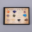 15 Small Polished Gemstones of the World in a Mini Display Case Gift