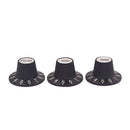 Black Plastic 3 Pieces Amplifier Control Knobs AMP Tone+Volume for Guitar Bass Parts