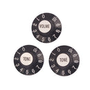 Black Plastic 3 Pieces Amplifier Control Knobs AMP Tone+Volume for Guitar Bass Parts