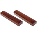 Vintage 2 Pieces Heavy Wooden Calligraphy Paperweight Desk Parts Brown