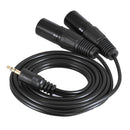 1/8'' 3.5mm Male Plug Stereo TRS Audio to Dual 3 Pin XLR Male Cable Wire 5 Ft