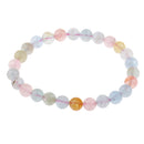 Stretchy Natural Morganite Stone Barcelet Round Beads for Girl Birthday Gift