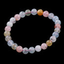 Stretchy Natural Morganite Stone Barcelet Round Beads for Girl Birthday Gift