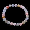 Stretchy Natural Morganite Stone Barcelet Round Beads for Girl Birthday Gift