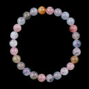 Stretchy Natural Morganite Stone Barcelet Round Beads for Girl Birthday Gift