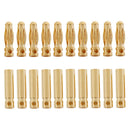 10 Pairs 3.0mm Gold-plated Banana Plug Connector DIY RC Battery ESC Motor