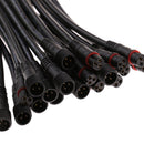 10 Pairs Black Waterproof IP65 3 Pin 22AWG Male+Female Connectors Wire LED Cables 7.87 x 0.31inch