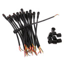 10 Pairs Black Waterproof IP65 3 Pin 22AWG Male+Female Connectors Wire LED Cables 7.87 x 0.31inch