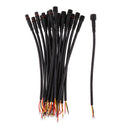 10 Pairs Black Waterproof IP65 3 Pin 22AWG Male+Female Connectors Wire LED Cables 7.87 x 0.31inch