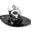 Oval 1/4" 6.35mm Electric Guitar Ukulele Output Input Jack Plug Socket Black