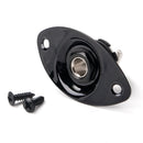 Oval 1/4" 6.35mm Electric Guitar Ukulele Output Input Jack Plug Socket Black