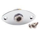 Chrome 1/4'' Oval Flat Guitar Output Jack Plate Socket for Cigar Box Electric Guitar