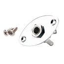 Chrome 1/4'' Oval Flat Guitar Output Jack Plate Socket for Cigar Box Electric Guitar