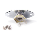 Chrome 1/4'' Oval Flat Guitar Output Jack Plate Socket for Cigar Box Electric Guitar