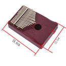 Portable 17 Notes C Tone Kalimba Dark Red for Kids Music Educational Toys 7.32 x 5.31 x 1.41inch