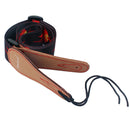 Durable Polyester Guitar Strap Belt Leather End for Acoustic Electric Guitar Bass