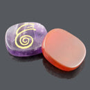 7 Pack Palm Stone Natural Engraved Crystal Gemstone Reiki Stone Collectible