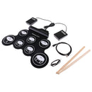 G102 Portable Foldable Silicone Electronic Drum Pad Kit Digital USB Roll-up with Drumstick Foot Pedal Audio Cable