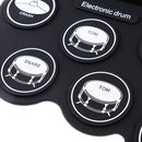 G102 Portable Foldable Silicone Electronic Drum Pad Kit Digital USB Roll-up with Drumstick Foot Pedal Audio Cable