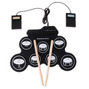 G102 Portable Foldable Silicone Electronic Drum Pad Kit Digital USB Roll-up with Drumstick Foot Pedal Audio Cable