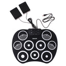 Electronic Foldable 9 Pad Drum Sticks Foot Pedal Musical Instrument Kit Kids