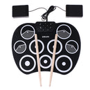 Electronic Foldable 9 Pad Drum Sticks Foot Pedal Musical Instrument Kit Kids