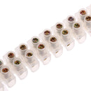 3pcs 3A 5A 10A Dual Rows 12 Position Terminal Block Covered Barrier Wire Connector