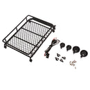 Roof Luggage Rack with LED Light Bar for 1/10 1/8 RC Cars Rock Crawler Rally 4WD CC01 CR01 D90 AXIAL SCX10